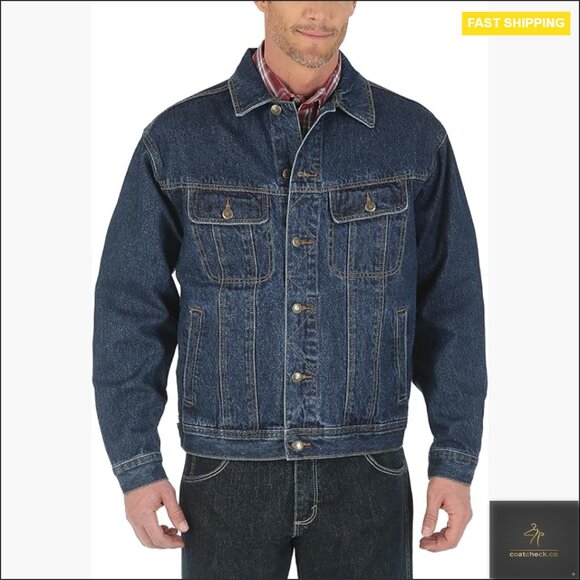 Classic Denim Jacket Lightweight Unlined Rugged Wear Casual Button Front